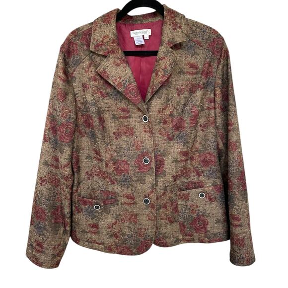 Coldwater Creek Women's Floral Three Button Blazer Size XL - Picture 2 of 4